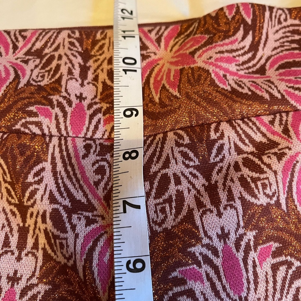 NWT Anthropologie size 10 Maria Pink and Brown Paisley Flare Pants - Picture 10 of 12
